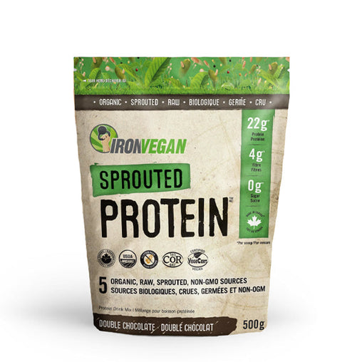 Iron Vegan Organic Sprouted Protein Powder - Natural Chocolate 500g