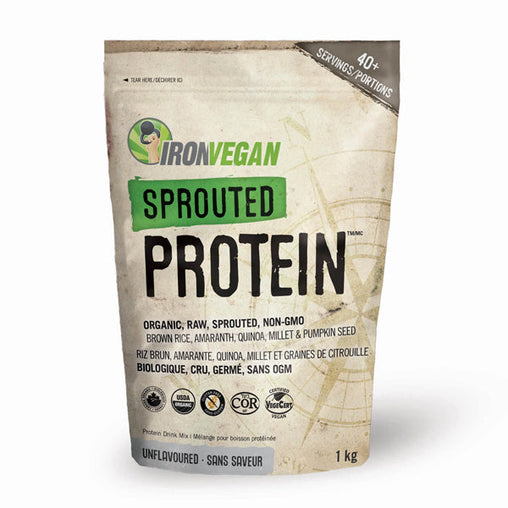 Iron Vegan Organic Sprouted Protein Powder - Unflavored 2.2 lbs