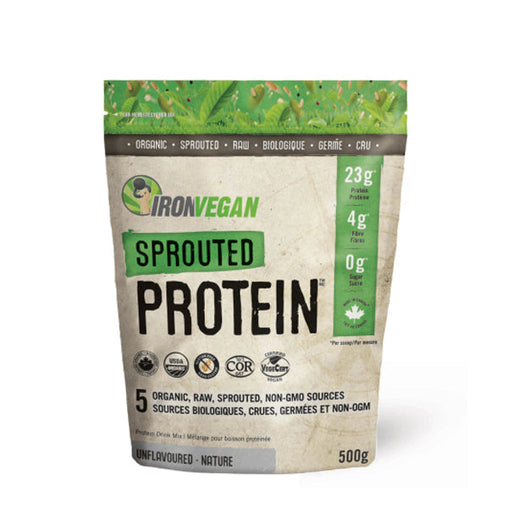 Iron Vegan Organic Sprouted Protein Powder - Unflavored 500g