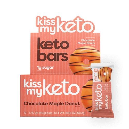 Kiss My Keto Protein Bar Chocolate Maple Donut 12 Pack