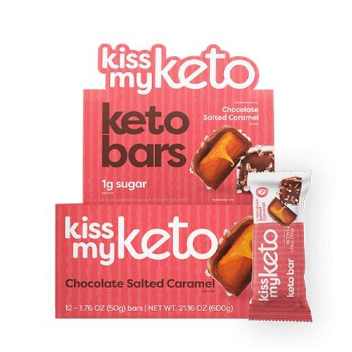 Kiss My Keto Protein Bar Chocolate Salted Caramel 12m Pack