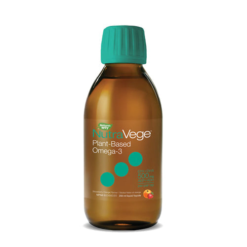 NutraVege Plant-Based Omega 3 Liquid, Strawberry Orange