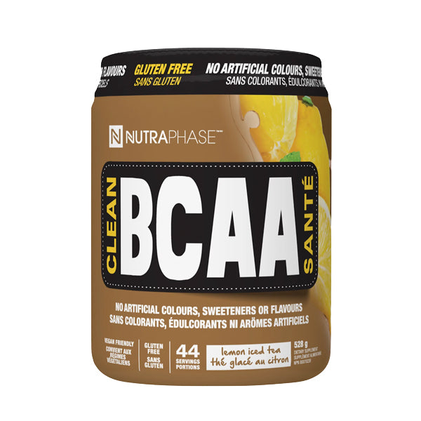 Nutraphase Clean BCAA Supplement Bottle - lemon iced tea flavor