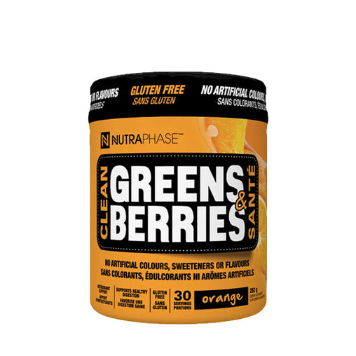 Nutraphase Clean Greens & Berries Supplement Bottle - Orange flavor
