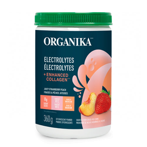 Organika Electrolytes + Enhanced Collagen - Juicy Strawberry Peach Jar
